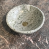 Lavabo Đá Tròn Mỏng Onyx Trắng Alaska Vân Xanh ON81 (LBD14)