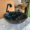Lavabo Đá Tròn Mỏng Đen Ý BST03 (LBD10)