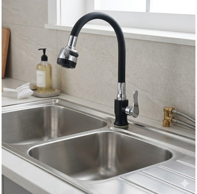 Vòi Chén Cao Su Lạnh Đầu Tròn LUSENTER (VC25)