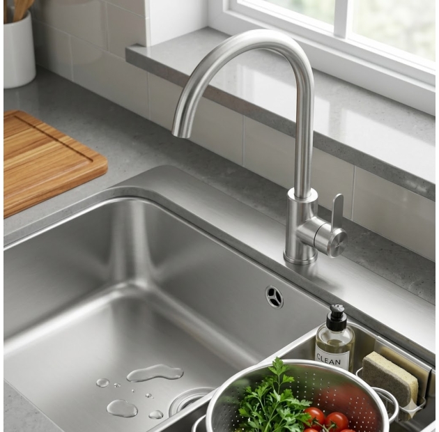 Vòi Rửa Chén Lạnh Inox Mờ LUSENTER ( VC05)