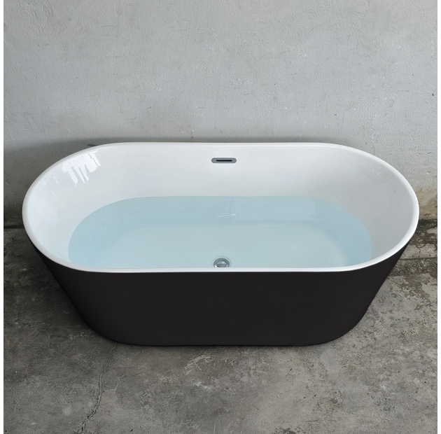 Bồn Tắm Nằm Ovan Màu Đen Lòng Trắng LUSENTER - BT06