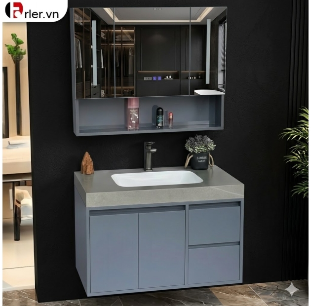 Gương Led + LaVaBo Âm+Vòi + Tủ Nhựa LUSENTER (TLVB36)