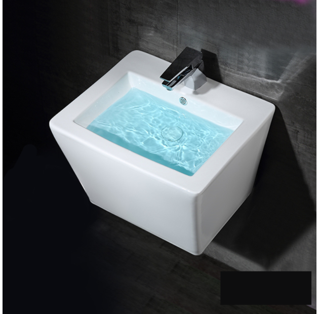 Chậu Lavabo Treo Tường Liền Khối Trắng Sứ (LBTT22)