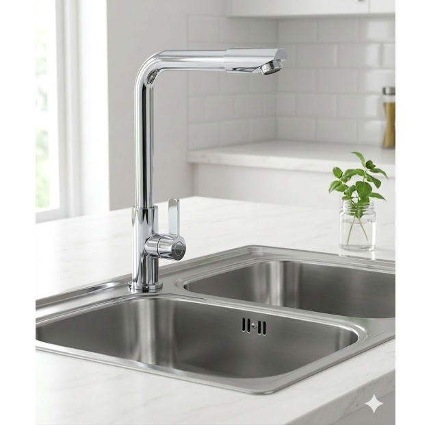 Vòi Rửa Chén Inox Phủ Chrome LUSENTER (VC19)