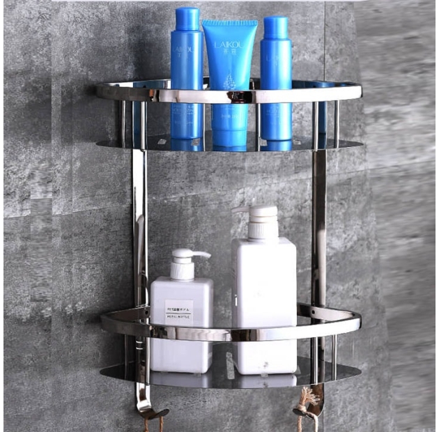 Kệ Góc Inox Treo Tường BÓNG - 2 TẦNG (KG03)