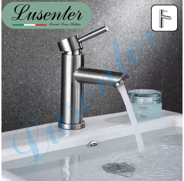 Vòi Lavabo Tròn Điếu ngắn 20cm LUSENTER (VLB02)