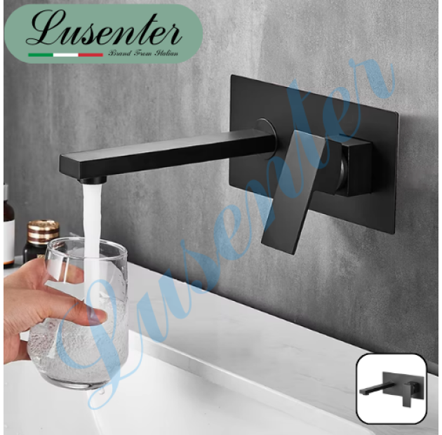 Vòi Lavabo Âm Tường Đồng thau Sơn Tĩnh Điện LUSENTER ( VLBA01)