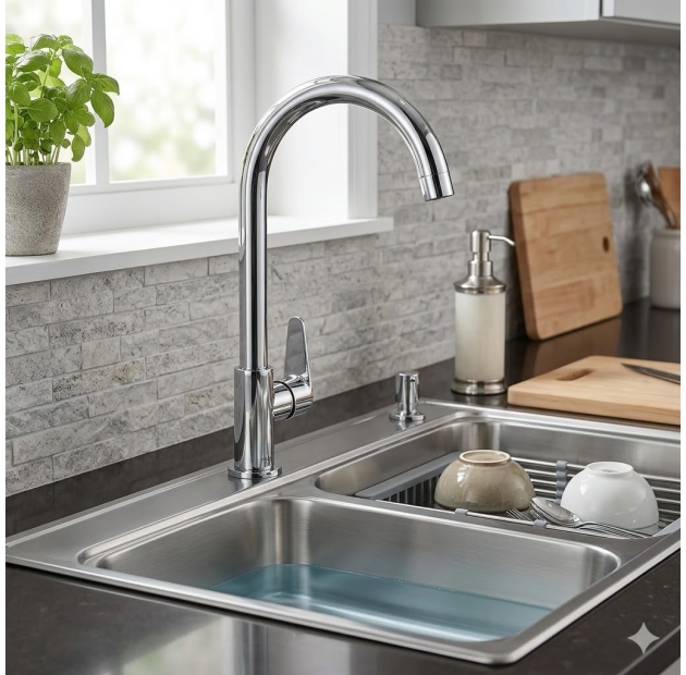 Vòi Chén Lạnh Đồng Thau Mạ Chrome LUSENTER (VC01)