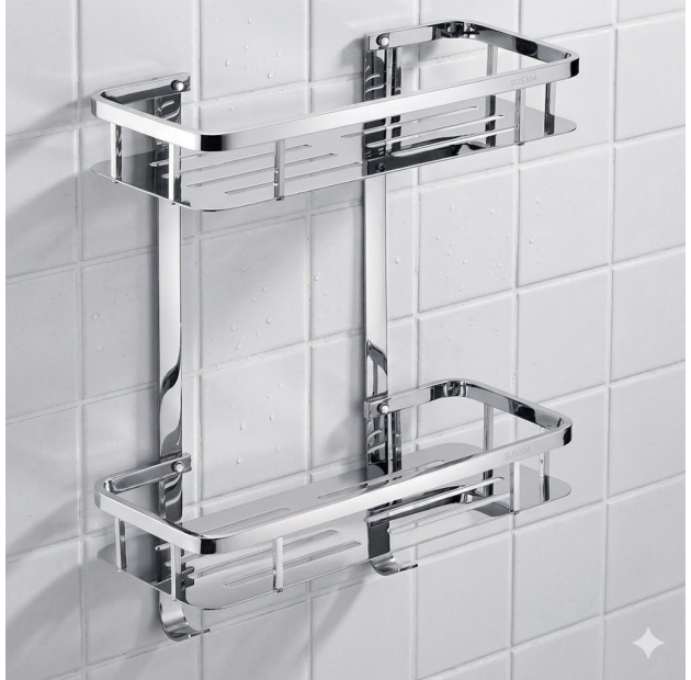 Kệ Treo Tường  Vuông Inox 304 Vàng (KG11)