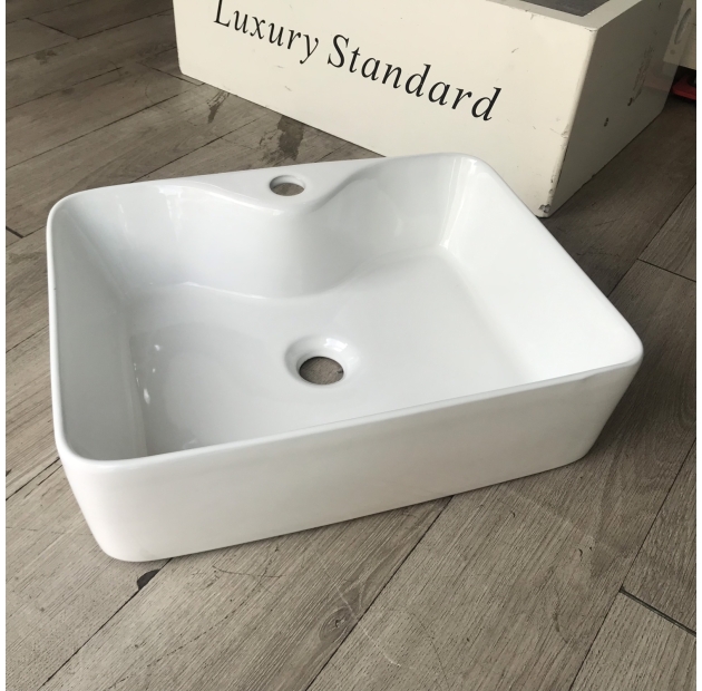 Lavabo Đặt Bàn Trắng Chữ Nhật LUSENTER (LB57)