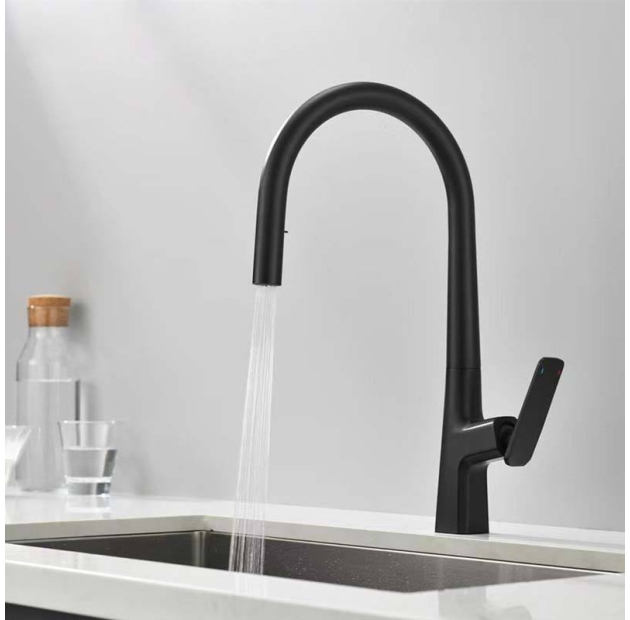 Vòi Rửa Chén Dây Rút Nano Đen LUSENTER (VC20)