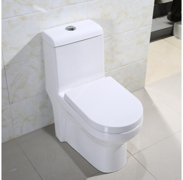 Bồn Cầu 1 Khối Phủ Men Tuyết Vuông LUSENTER (BCMK43)