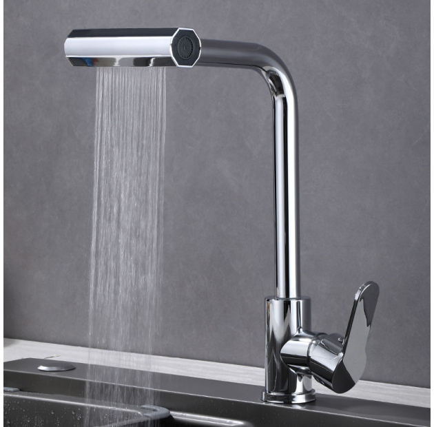 Vòi Chén Nóng Lạnh 2 Chế Độ Ngang Inox Bóng (VC56) 