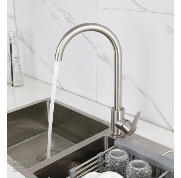 Vòi Rửa Chén Inox 304 Mờ Tay Gạt (VC85)