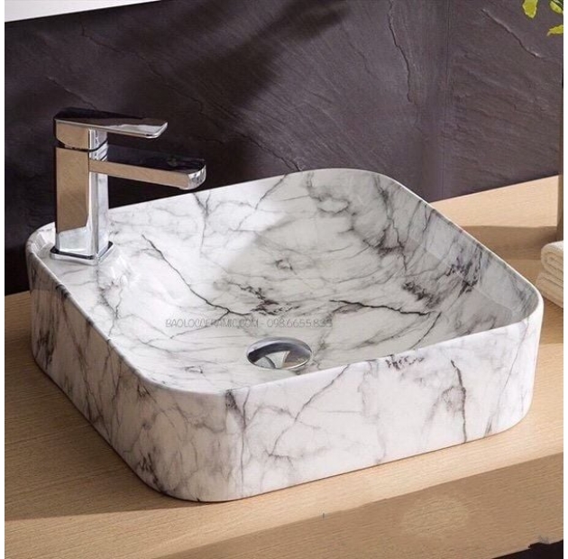 Lavabo Vân Đá Vuông Bầu LUSENTER (LB30)
