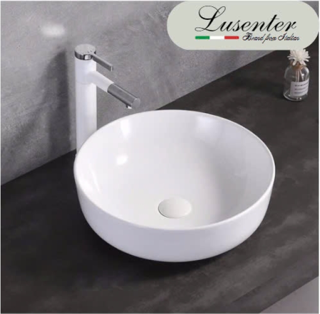 Lavabo Đặt Bàn Trắng Tròn LUSENTER (LB02)