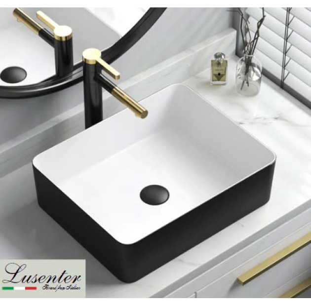 Lavabo Đặt Bàn CN Nhỏ Đen Lòng Trắng LUSENTER (LB16)