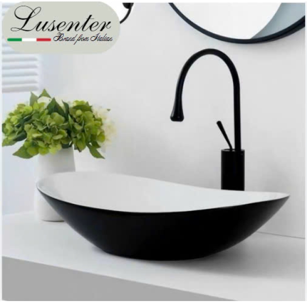 Lavabo Thuyền Đen Lòng Trắng LUSENTER (LB17)