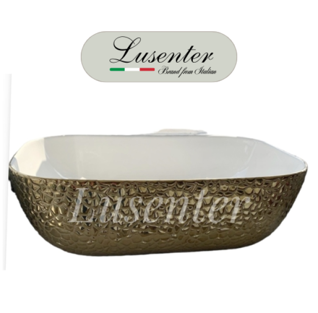 Lavabo Nhũ Vàng Chữ Nhật LUSENTER (LB37)