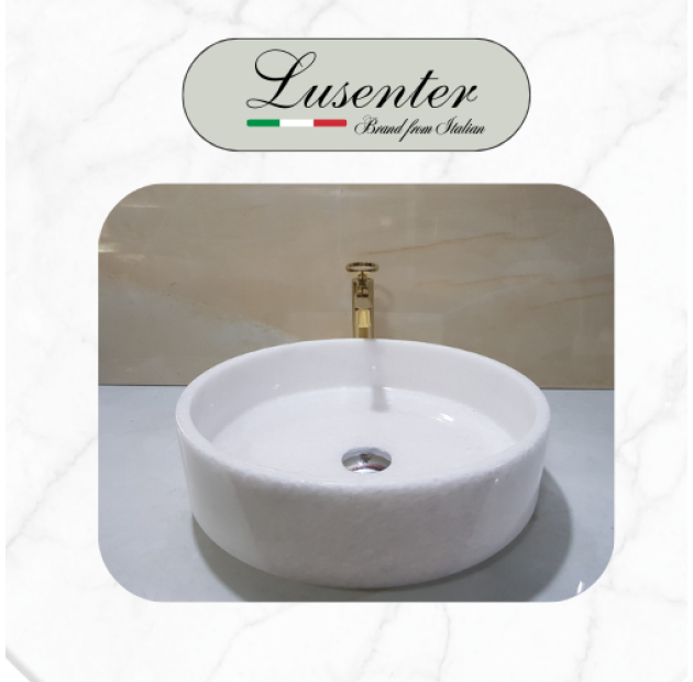 Lavabo Tròn Vát Lòng Trắng loại 1 NVM50A (LBD01)