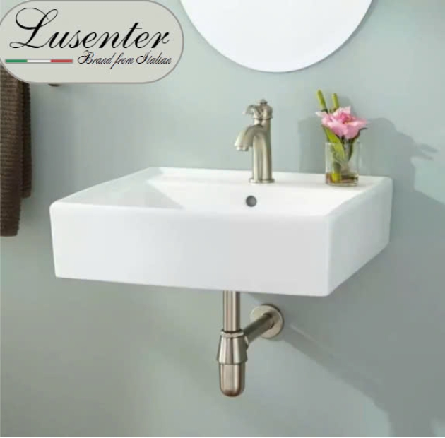 Lavabo Treo Tường Chữ Nhật Trắng LUSENTER(LBTT04)