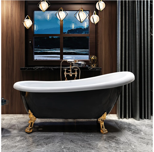 Bồn Tắm  Chân Rồng Màu Đen Vát Chéo LUSENTER - BT02