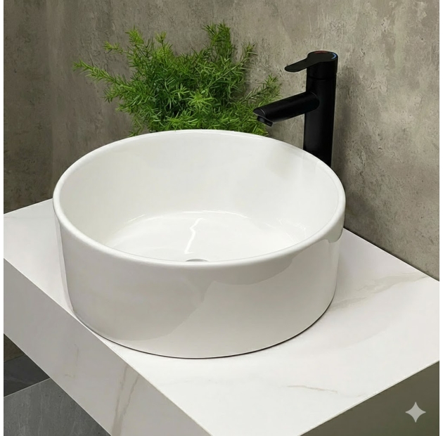 Lavabo Đặt Bàn Trắng Tròn Bằng LUSENTER (LB29)