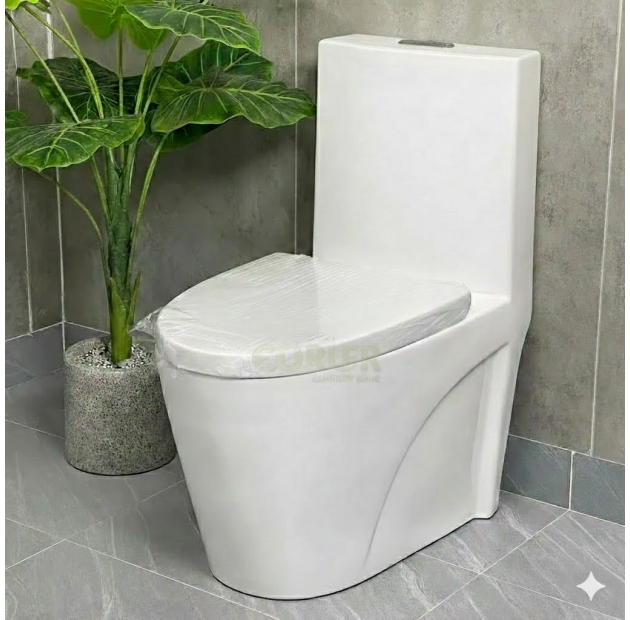 Bồn Cầu 1 Khối Trắng  Sứ LUSENTER (BCMK03)