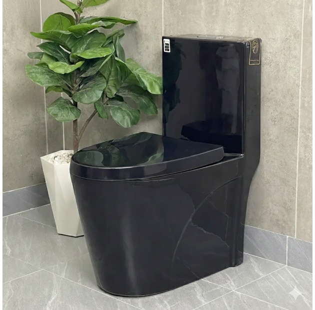 Bồn Cầu Một Khối Đen Cao LUSENTER (BCMK26)