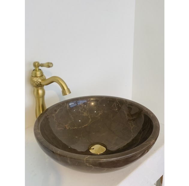 Lavabo Đá Tròn Mỏng Iran Brown(LBD12)