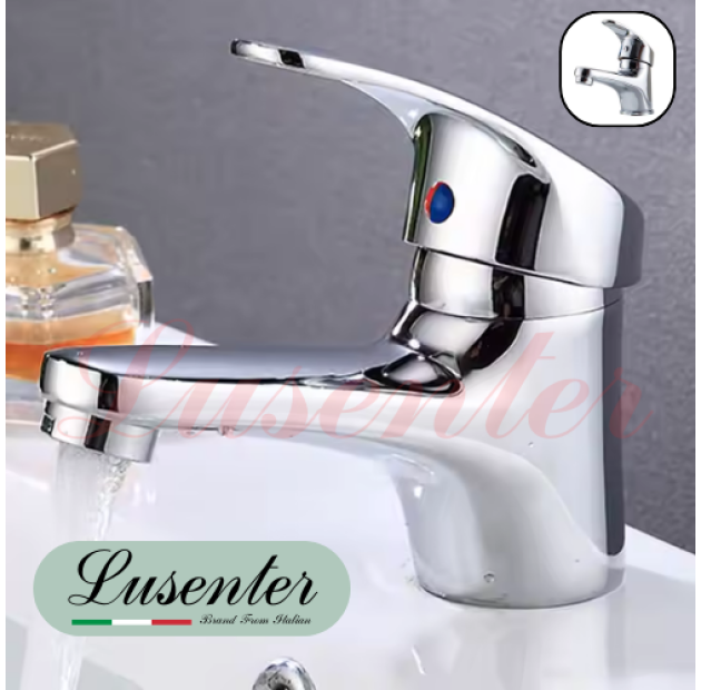 Vòi Lavabo NL Dấu Huyền Mạ Crom LUSENTER (VLB06)