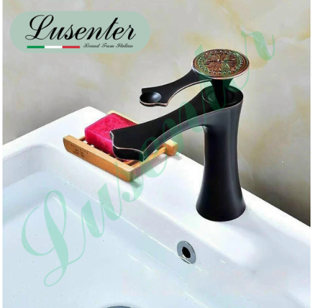 Vòi Lavabo Đồng Tiền Đen LUSENTER (VLB31)