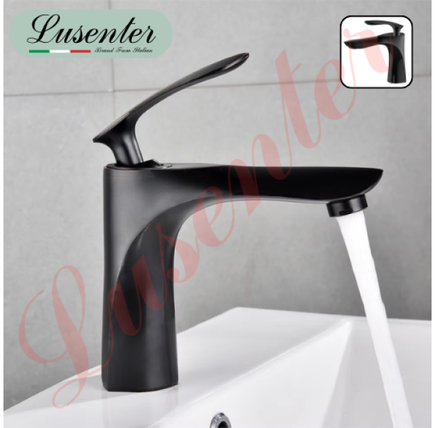 Vòi Lavabo Lá Mạ Đen 20cm (VLB46)