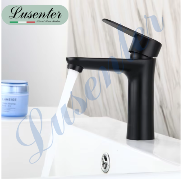 Vòi Lavabo Tròn Eo Đen 20cm (VLB59)