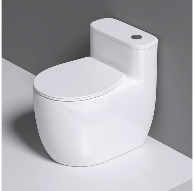 Bồn Cầu 1 Khối Thân Lùn Men Sứ Trắng BCMK65