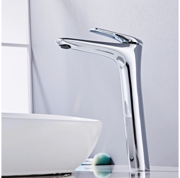 Vòi Lavabo Nóng Lạnh Đồng mạ Crome Cao 30cm (VLB98)