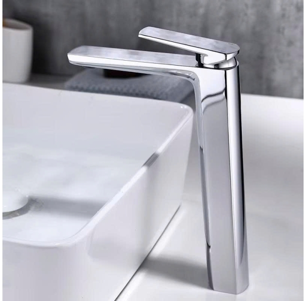 Vòi Lavabo Nóng Lạnh Đồng mạ Crome Cao 30cm (VLB103) 