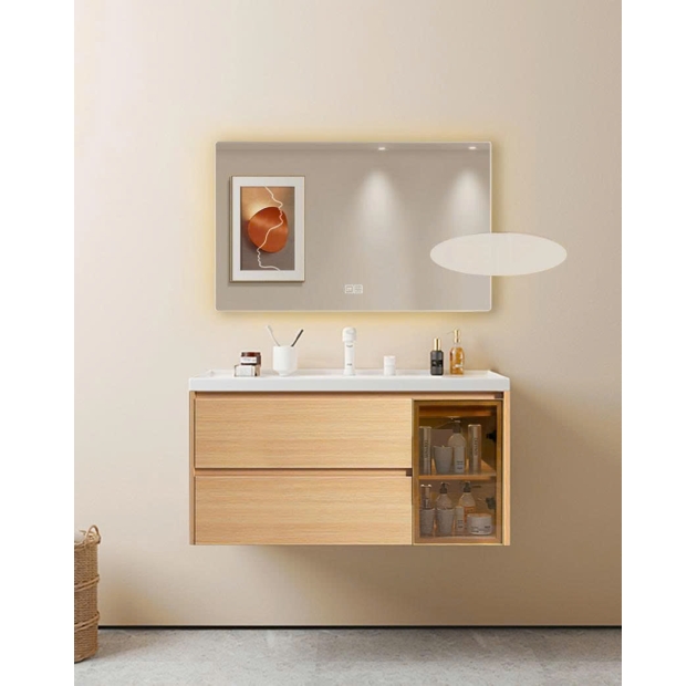 Bộ Tủ Lavabo Gương Đèn Led Nhựa PVC (TLVB56)