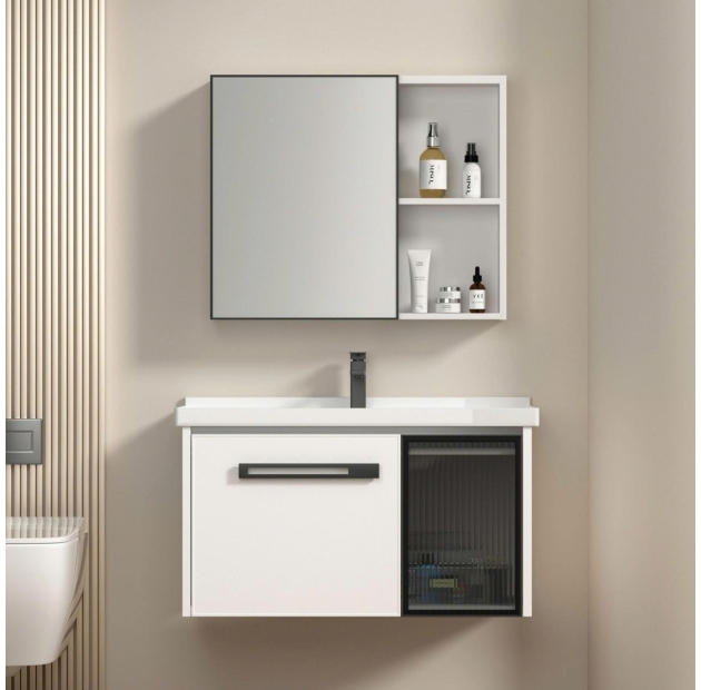 Bộ Tủ Nhôm Hợp Kim Chậu Lavabo Và Tủ Gương (TLVB61) 