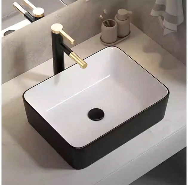 Lavabo Đặt Bàn CN Nhỏ Đen Lòng Trắng LUSENTER (LB16)